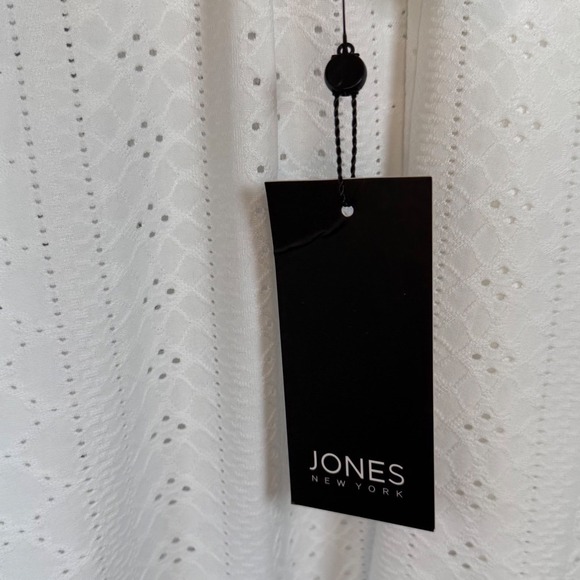 NWT Jones New York Lattice Eyelet Blouse, White, Size Large - Picture 10 of 10